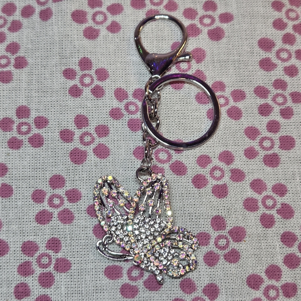 Elegant Silver Butterfly Keychain
